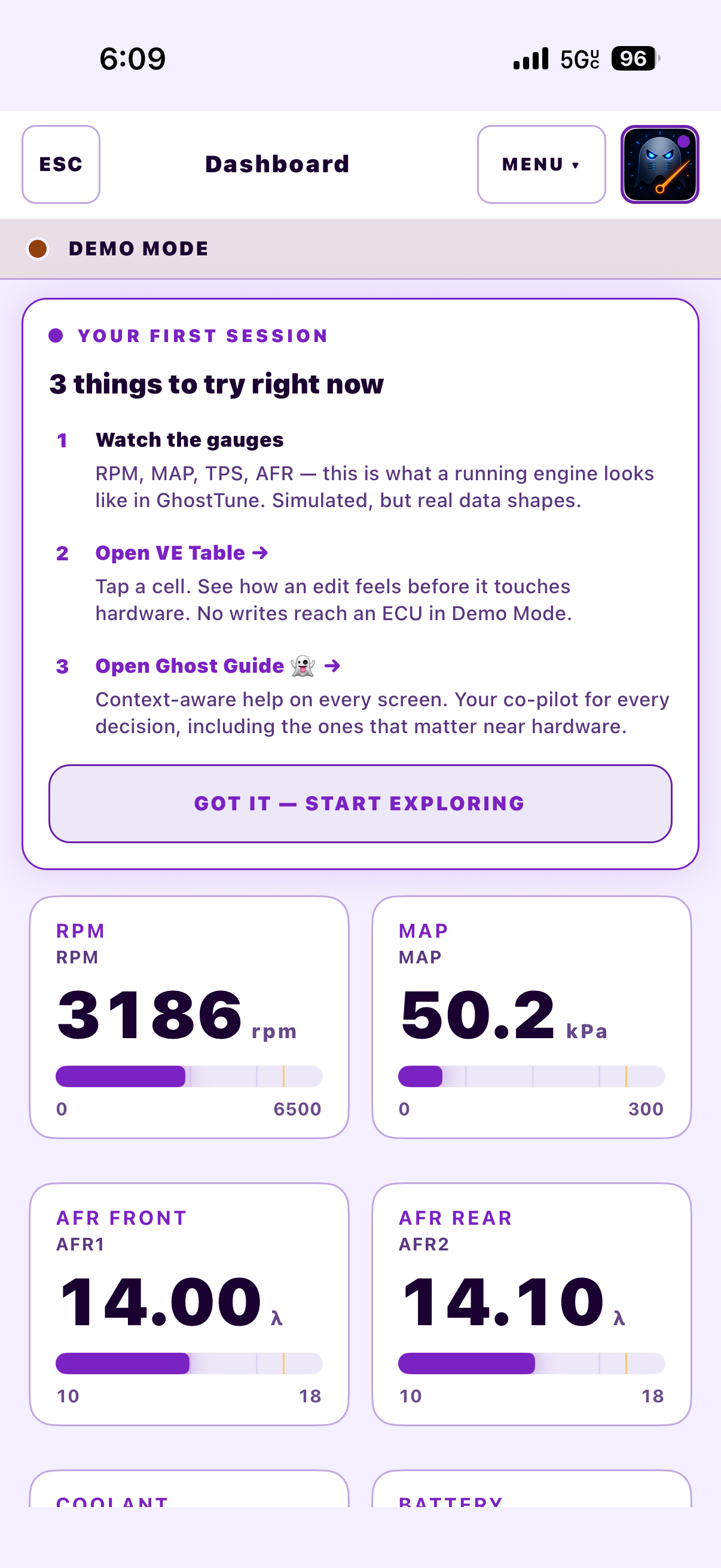 GhostTune Home Screen
